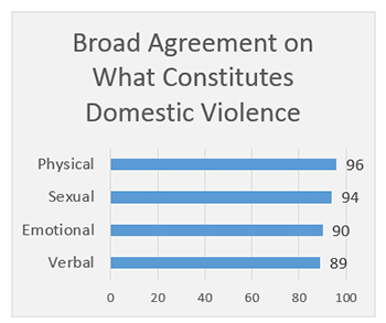 Broad Agreement on What Is Domestic Violence